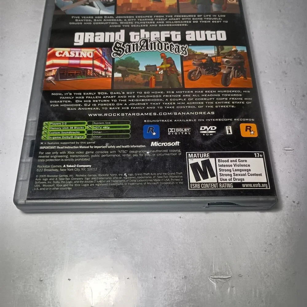 Grand Theft Auto San Andreas Platinum Hits - Microsoft Original Xbox No Manual
